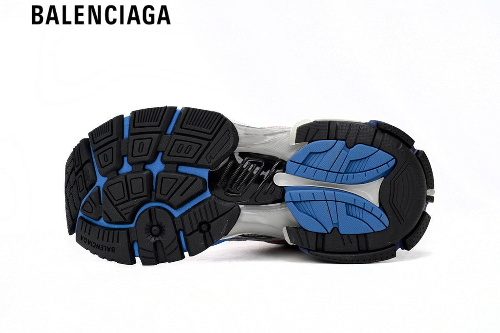 Balenciaga Runner men's shoes  women sneakers — White Mesh, Red & Blue Synthetic Overlays