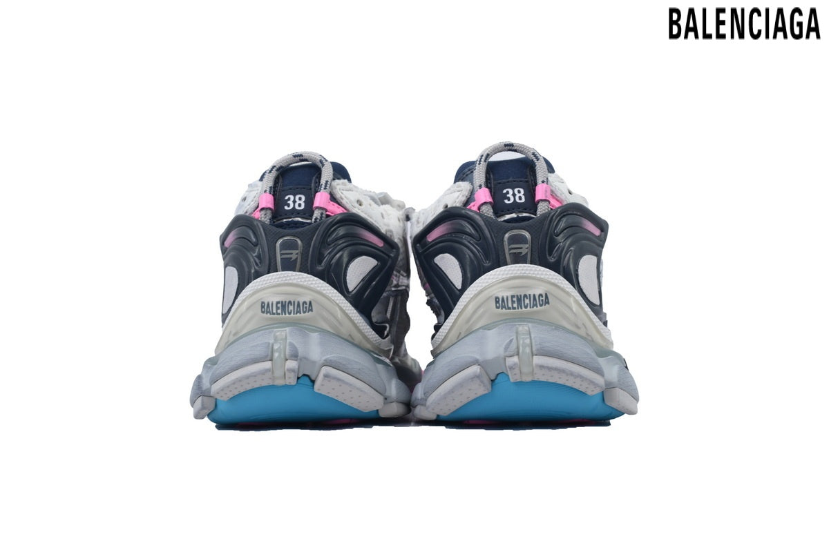 Balenciaga Runner men's shoes  women sneakers – White, Navy & Pink