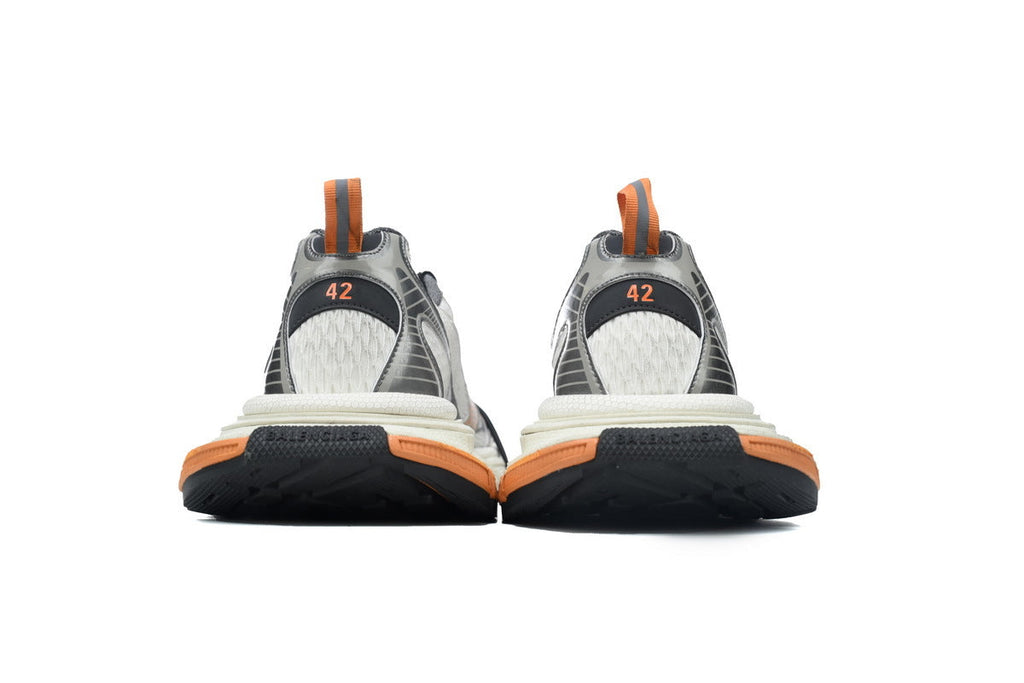 Balenciaga men's shoes Track 3XL Sneaker – Low-Top Chunky Sole runners White-orange