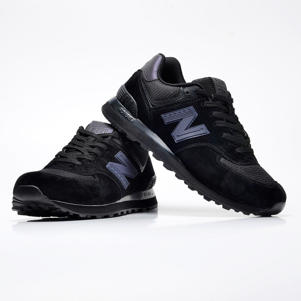 New Balance 574 Women's & Men's Black & Slate Grey Retro Sneakers