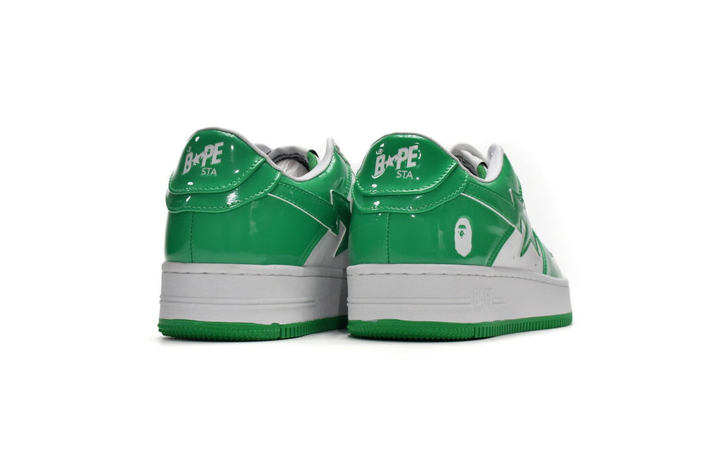 A BATHING APE BAPE STA Green & White Sneakers | Women's & Men's Skate-Inspired Shoes