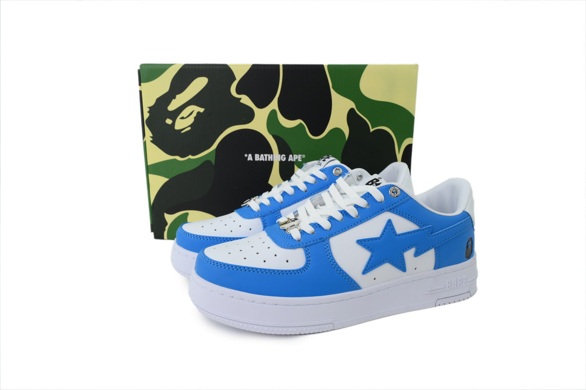 A BATHING APE BAPE STA Bright Blue & White Sneakers | Women's & Men's Skate-Inspired Shoes