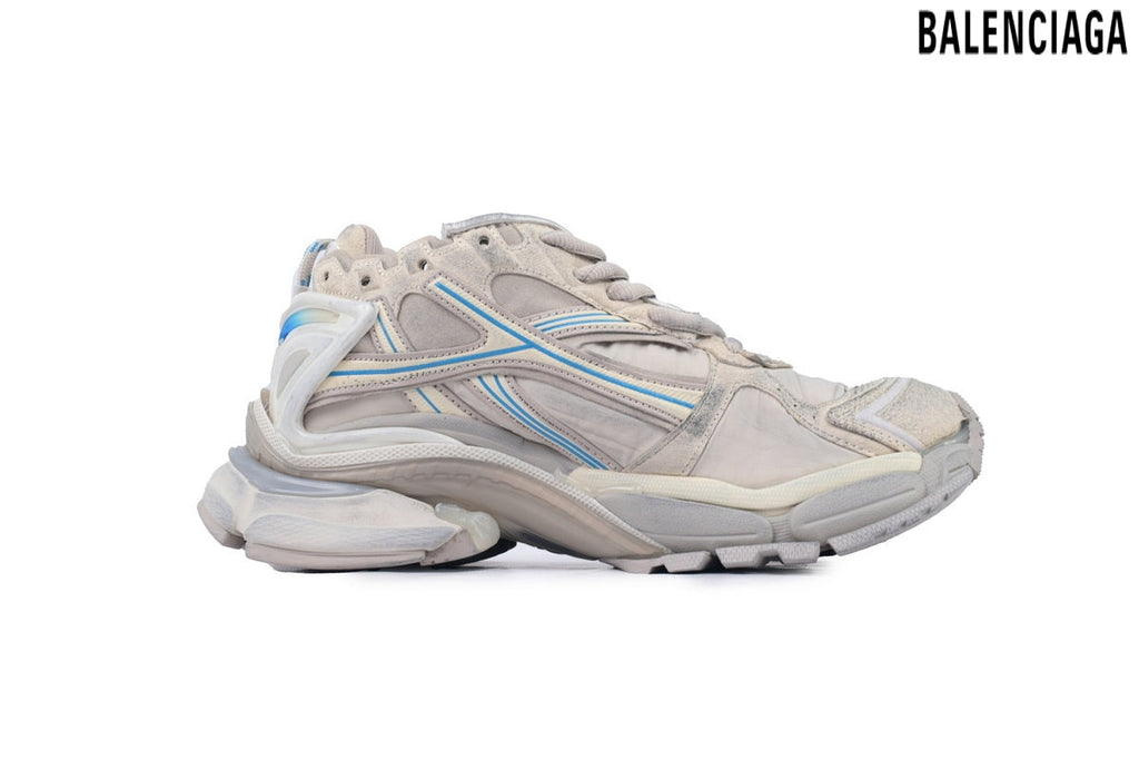 Balenciaga Runner men's shoes  women sneakers – Beige & Blue