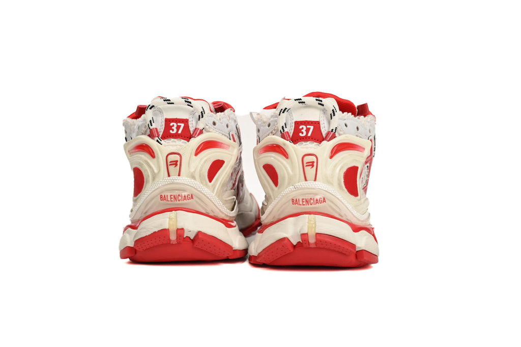 Balenciaga men's shoes Track Runner Sneaker – Distressed Low-Top  balenciaga runners  White and Red