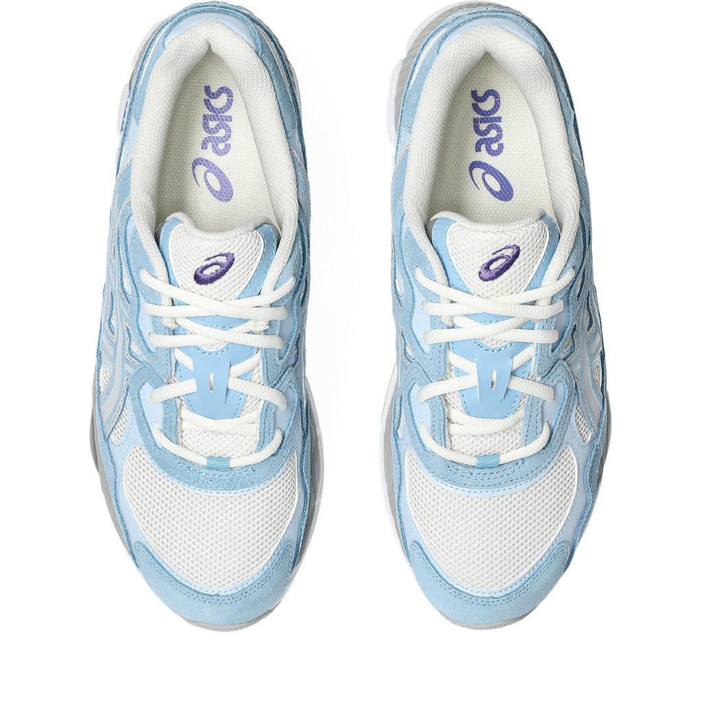 Asics womens shoes  neutral running shoes mens  sneakers Gel-Nimbus 24 – White/Light Blue Sneaker